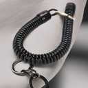 Black Elastic Ropes Retractable Coil Springs Keychain, Anti-lost Key Chain Holder Clasp for Keys Wallet Cellphone and Other Badge Holders Identification Badges and Supplies
