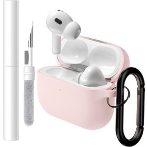 2 x Brujula Case for AirPods Pro 3 Case Silicone Protective Cover Compatible with AirPods Pro 3rd Generation 2025(Pink, AirPods Pro 3)