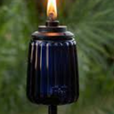 TIKI 65" Twilight Box Steel/Glass Outdoor Torch Blue, Pack of 3