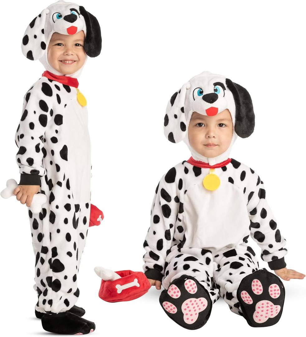 Spooktacular Creations Halloween Baby Animal Costume, Dalmatian Costume Toddler Kids for Halloween Puppy Dress Up Party (3T (3-4 YRS))