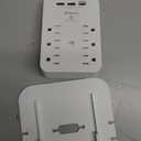 Wall Outlet Extender with Surge Protector, 6 AC Outlets, Shelf, 2 USB & USB C Charging Ports - Home & Dorm Plug Expander (White)