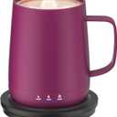 Smart Self Heating Coffee Mug,14oz Temperature Control Coffee Mug,Hot up to 150F,Rechargeable Heated Coffee Mug,Up to 6H Battery Life,Coffee Cup Warmer,Great Gift for Coffee Lovers,Dad,Mom (Rose Red)