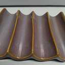Ceramic Bar Soap Dish and Savers for Bathroom, Shower and Kitchen, Japanese Self Drain Soap Holder, Purple (Fluted)