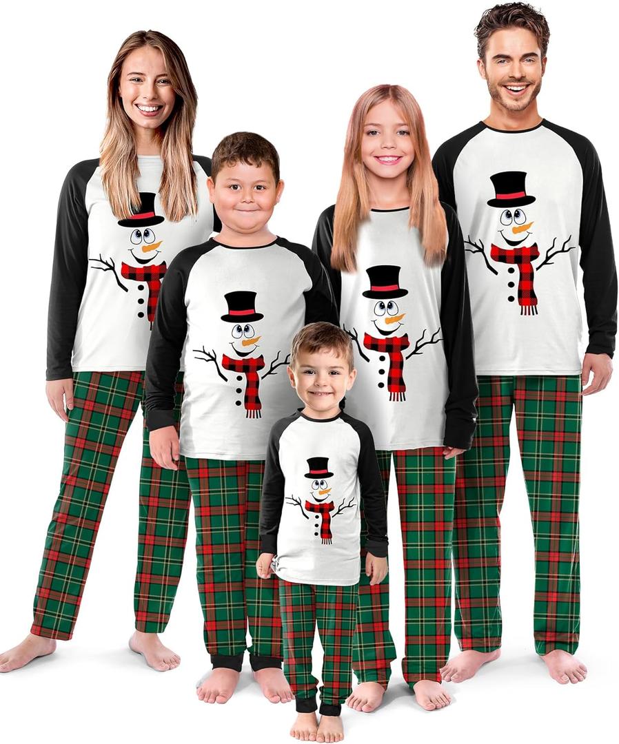 Rnxrbb 2025 Family Christmas Pajamas Pjs Set Matching Christmas Pajama Xmas Sleepwear for Couples Adult Women Men Kids (3T)