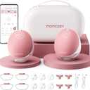 Momcozy Wearable Breast Pump, Hands Free Upgraded Mobile Flow | M9, App Discreet Control with Personalized Multi-Modes & 15 Levels, Wearable Breast Pump 24mm, 2 Pack Cozy Red