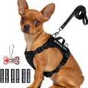 Service Dog Vest for Small Breed Dogs with ID Tag  Lightweight Puppy Harness and Leash Set with 6 PCS Patches, Ideal Service Animal Vest for Training, Complete Service Dog Gear, Black, L