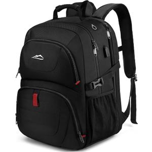 ProEtrade Travel Backpack, Extra Large Laptop Backpack School Business Anti Theft TSA Approved College Work Computer Bag Fits 17 Inch Laptop with USB Charging Port Bookbag for Women Men(Black)