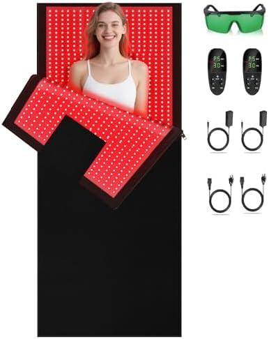 iTHERAU Large Red Light Therapy Blanket, 2520 LEDs Infrared Red Light Therapy Mat Full Body for Resolve Inflammation, Relieve Joint or Back Pain, Red Light Wrap 660 & 850nm Wavelengths, 71in X 32in
