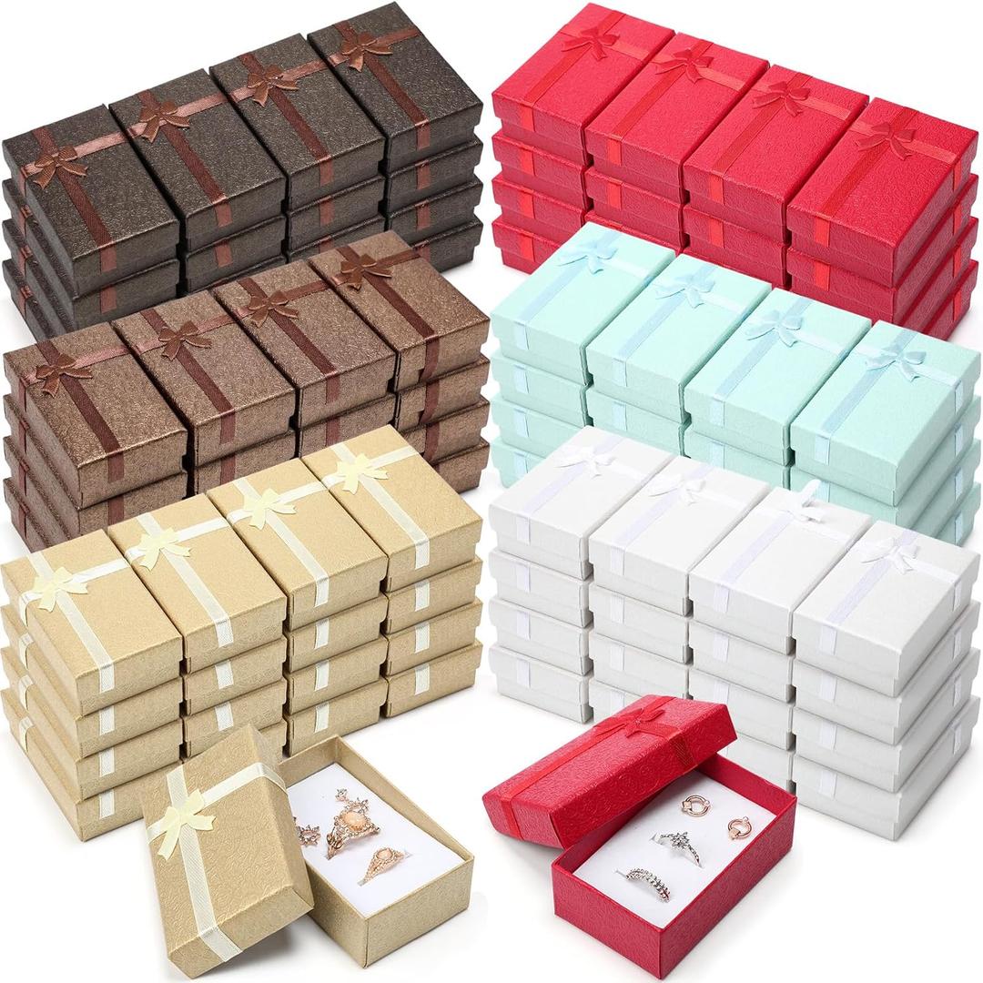 Ecally Small Cardboard Jewelry Gift Boxes 2 x 3.1 x 1.1 Inches Earring Boxes for Jewelry Gift Rings Earring Necklaces