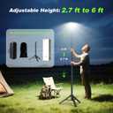 Clemas Camping Lights with Remote & Stand 6 Ft,14000 mAh Rechargeable Camping Lantern Tent Light, 6000 Lumen Magnetic Work Light,Portable Outdoor Light for Hiking,Camping,Emergency,Power Outages