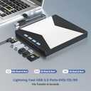 External Blu Ray Drives, 4K Portable Blu Ray Burner USB 3.0 Type-C UHD BD Player with SD/TF Port, CD/DVD Burner R/W 3D Blu Ray Drive, External 4k Blu Ray Drive Compatible with Windows Mac OS Laptop