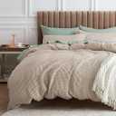 Bedsure Waffle Comforter Set Queen, Khaki Soft Cotton Bedding, Waffle Weave Bed Set, 3 Pieces, 1 Comforter (90"x90") and 2 Pillow Shams, Premium Cotton Cover with Polyester Fill for All Seasons