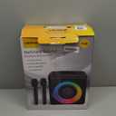 Karaoke Machine with 2 Wireless Rechargeable Microphones: Portable Bluetooth Speaker for Adults & Kids - PA System with Lights Supports TWS/TF Card/USB/AUX for Home Party