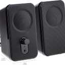 Amazon Basics AC-Powered Computer Speakers for Desktop or Laptop PC with Volume Control, Headphone Jack, Black (US Version)