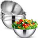Honeydak 6 Pcs 304 Stainless Steel Mixing Bowls with Graduations, Salad Bowls Metal Serving Reusable Baking Food Storage Containers for Baking Cooking Salads Soups Ice Cream Noodles (84 oz)