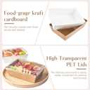 ZORRITA 8 x 6 Inch Paper Charcuterie Boxes with Clear Lids, 20 Pack Large Disposable Take Out Bakery Boxes, To Go Containers for Cake Slice, Cupcakes, Sandwiches, Cookies, Cocoa Bombs, Salads (Brown)