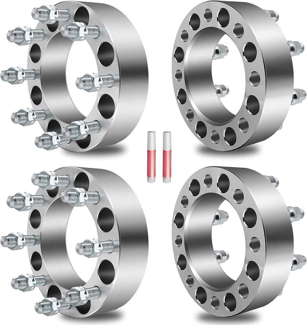 ECCPP 4PCS 2 inch Wheel Spacers 8x6.5 to 8x6.5 8x165.1mm 8 Lug 9/16" Studs 126.15mm hub Fits for 1994-2010 for Ram 2500 Ram 3500 | For Ford E-250 2003-2013| For Ford E-250 Econoline 1992-2002