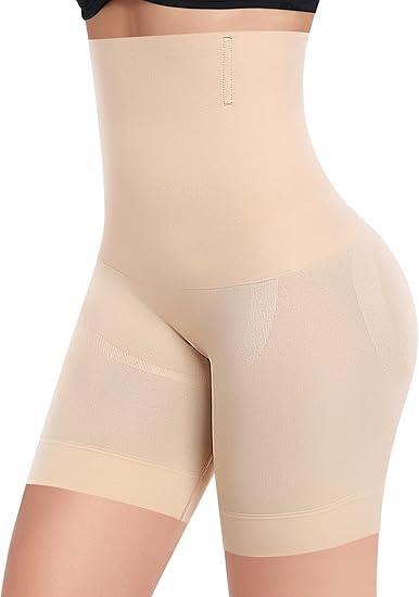 Shapewear Shorts Tummy Control for Women High Waisted Body Shaper Underwear Waist Trainer Butt Lifter Under Dress Shorts, Size M, Beige