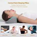 Cervical Neck Pillows for Pain Relief Sleeping, Memory Foam Neck Bolster Support Pillow and Shoulder Relaxer for Stiff Pain Relief, Neck Support Pillow Bed Neck Roll Pillow(Dark Gray)
