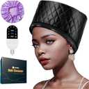 Heat Cap for Deep Conditioning, Thermal Steam Cap for Hair Treatment, Hair Steamer for Black Natural Hair, 10-Level Quick Heating Caps for Home Use.