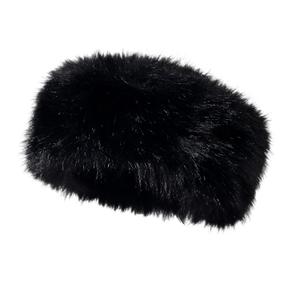 Womens Faux Fur Headbands Winter Cold Weather Fuzzy Elastic Ear Warmer Black Fur Headband