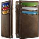 BULLIANT Slim Wallet For Men 12Cards,Magnetic Flip Build-in Money Clip Airtag Compatible-RFID Blocking
