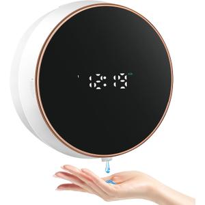 Automatic Soap Dispenser Liquid Bathroom: Wall Mount Rechargeable Touchless Adjustable Auto Smart Electric Plastic White Soap Dispenser with Clock - Kitchen - Hand Dish Lotion Couple Kids