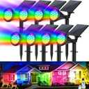 Solar Color Changing Lights Outdoor Waterproof, 7 Modes/8 Pack Halloween Christmas Multicolor RGB Solar Spot Lights, 180 Adjustable Solar Powered Landscape Spotlights for Outside Yard/Garden