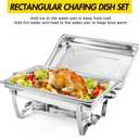 2 Pack Chafing Dishes for Buffet, 8QT Stainless Steel Chafers with Lids, Pans & Fuel Holders, Buffet Warmers Sets for Parties, Events, Banquets, Weddings, Dinners