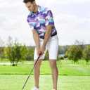 TIHEEN Golf Polo Shirt for Man,Short Sleeve Moisture Wicking Cool Casual Polo Shirts Print Polo Shirt (Color#08, 4XL)