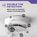 Kidde Smoke and Carbon Monoxide Detector, 10-Year Battery Powered, LED Status Lights, 85 dB Alarm, 5-inches, 30CUD10, 1 Pack