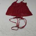 Avidlove Sexy Lingerie for Women Lace Babydoll Chemise V Neck Mesh Nightwear Boudoir Outfits (2XL, Red)