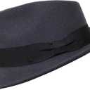 Premium Doyle - Teardrop Fedora Hat - 100% Wool Felt - Crushable for Travel - Water Resistant - Unisex (7 1/4-7 3/8, Dark Grey)