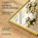 Keonjinn 20" x 30" Gold Bathroom Mirrors for Over Sink, Decorative Aluminum Alloy Frame, Beveled Tempered Glass, Shatterproof, Rectangle Transitional Gold Vanity Mirror for Wall(Vertical/Horizontal)
