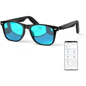 AI Glasses for Men & Women, Smart Glasses Powered by ChatGPT, AI Real-time Translation with 145 languages, 11H Music Play, Bluetooth Sunglasses with Polarized Lens, UV Protection for Daily Use, Travel