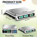 Copkim Commercial Food Scale Digital Weight Food Electronic Price Computing Accurate Meat Produce Scale with LCD Display for Kitchen Farmers Market Deli Shop Retail(88lb/40kg)