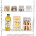 Smart Design Over The Door Pantry Organizer Rack with 6 Adjustable Shelves - Steel Metal Wire Baskets and Frame - Hanging - Wall Mountable - Cans, Spice, Storage, Closet, Bathroom, Kitchen - White