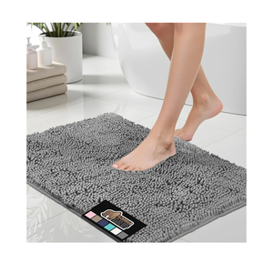 GORILLA GRIP Bath Rug Mat, Thick Soft Absorbent Chenille, Quick Dry Microfiber Mats, Rubber Backing Machine Washable Shower Floor Rugs, Bathmat Runner, Bathroom Home Decor Accessories, 24x17, Grey