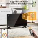 SUNDATE Convection Heater Wifi Control, Indoor Space Heater, 1500W Electric Heating with Remote Control, Digital Display, Fast Heating, 24H Timers for Living Room, Bedroom, Office