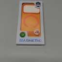 for iPhone 17 Pro Case with Stand, Compatible with MagSafe, Camera Lens Protector, Translucent Matte Slim Silicone Shockproof Magnetic Phone Cover, Orange