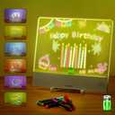LED Drawing Board for Kids - Birthday Gifts for Boys and Girls,Doodle Glow Note Board with Colors | Rechargeable Acrylic Dry Erase Board with Light & Touch Switch Valentine Gifts (White)