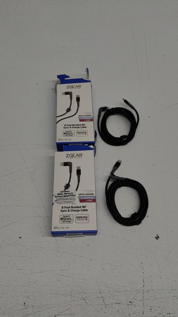 ZGEAR 8 Ft Braided Sync & Charger Cable Pack Of 2 (Lightning to USB C)