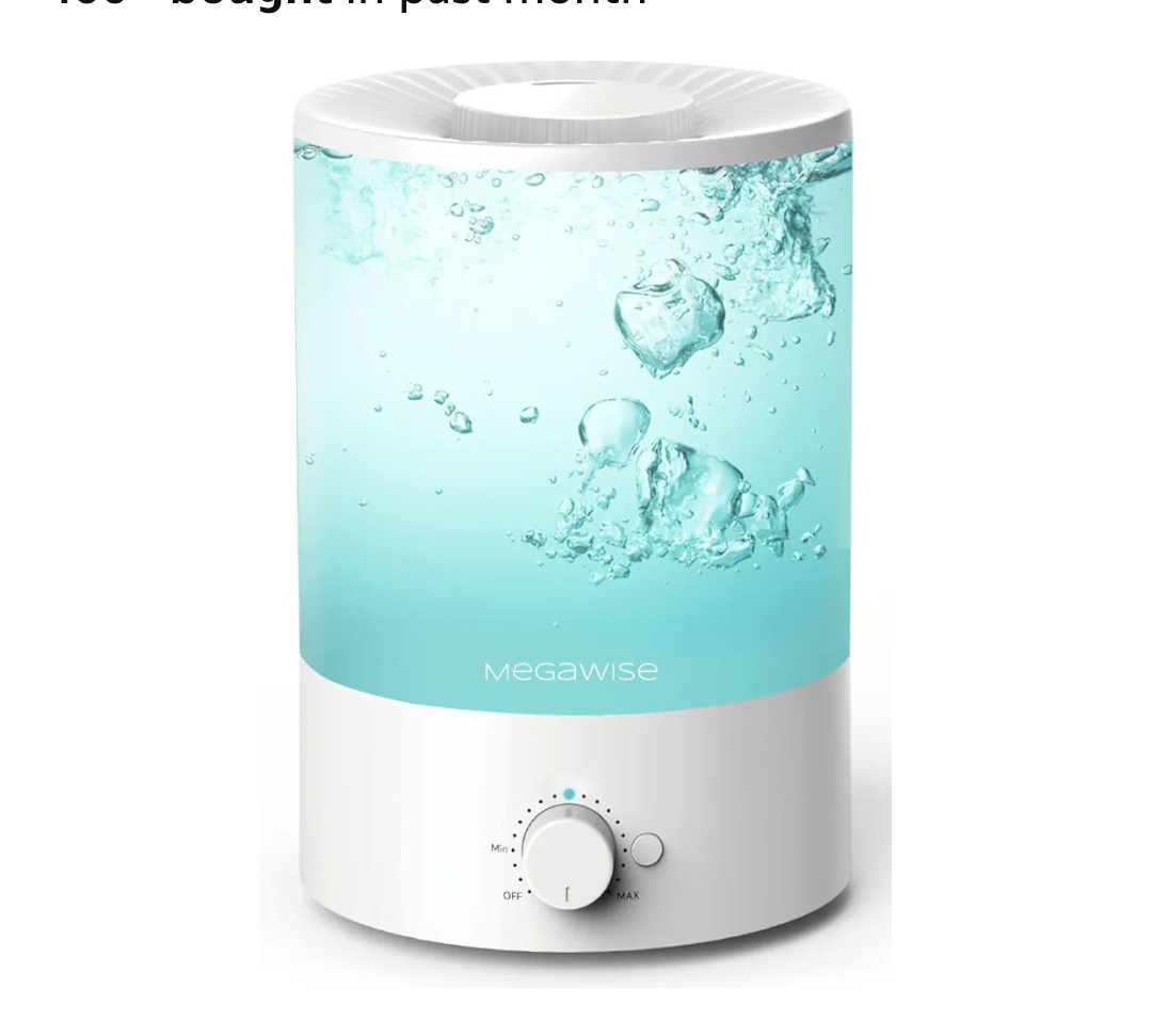 MEGAWISE 3.5L Cool Mist Humidifier – Ultra-Quiet Ultrasonic Vaporizer with Top-Fill Design, Essential Oil Diffuser, 7-Color Night Light & Auto Shut-Off