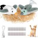 2 PCS Cat Toys, Flapping Bird Cat Toy(No Flying), Interactive Catnip Toy with Catnip Bags, Chirping Enrichment Moving Wings Dog Cat Kitten Toys, Flappy Flying Pets Toy for Indoor (Pigeon & Seagull)