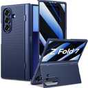 Goton for Samsung Galaxy Z Fold 7 Case Slim with Privacy Screen Protector, Kickstand  Hard PC Shockproof Protective Support Wireless Charging Phone Cover Case for Z Fold 7 5G 2025 - Blue