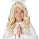 California Costumes Girls Golden Angel Wig, Blonde, one Size