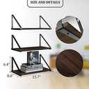 BAMEOS Floating Shelves Rustic Wood Wall Shelf, Small Bookshelf for Living Room, Office, Bedroom, with Metal Bracket