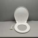 Mayfair Preston Easy to Clean Single Hinge Toilet Seat, Modern Slow Close Plastic Toilet Seat, Made in USA, Round, White