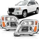 Headlight Assembly fit For 2016 2017 GMC Terrain,also fit 2010 2011 2012 2013 2014 2015 GMC Terrain with the included adapter Harness, OE Style