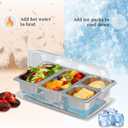 Countertop Food Serving Display Container, Cold Food Buffet Server, Salad Bar Buffet Station for Home & Cold Serving Trays for Parties, Restaurant or Kitchen(6 Pans 2 Sizes), 1/6 and 1/3 pans